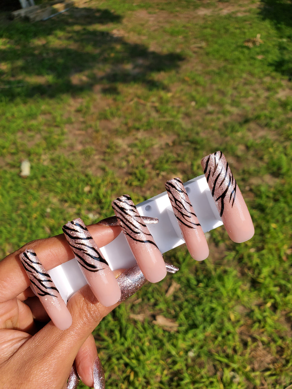 Peach Zebra Sparkle