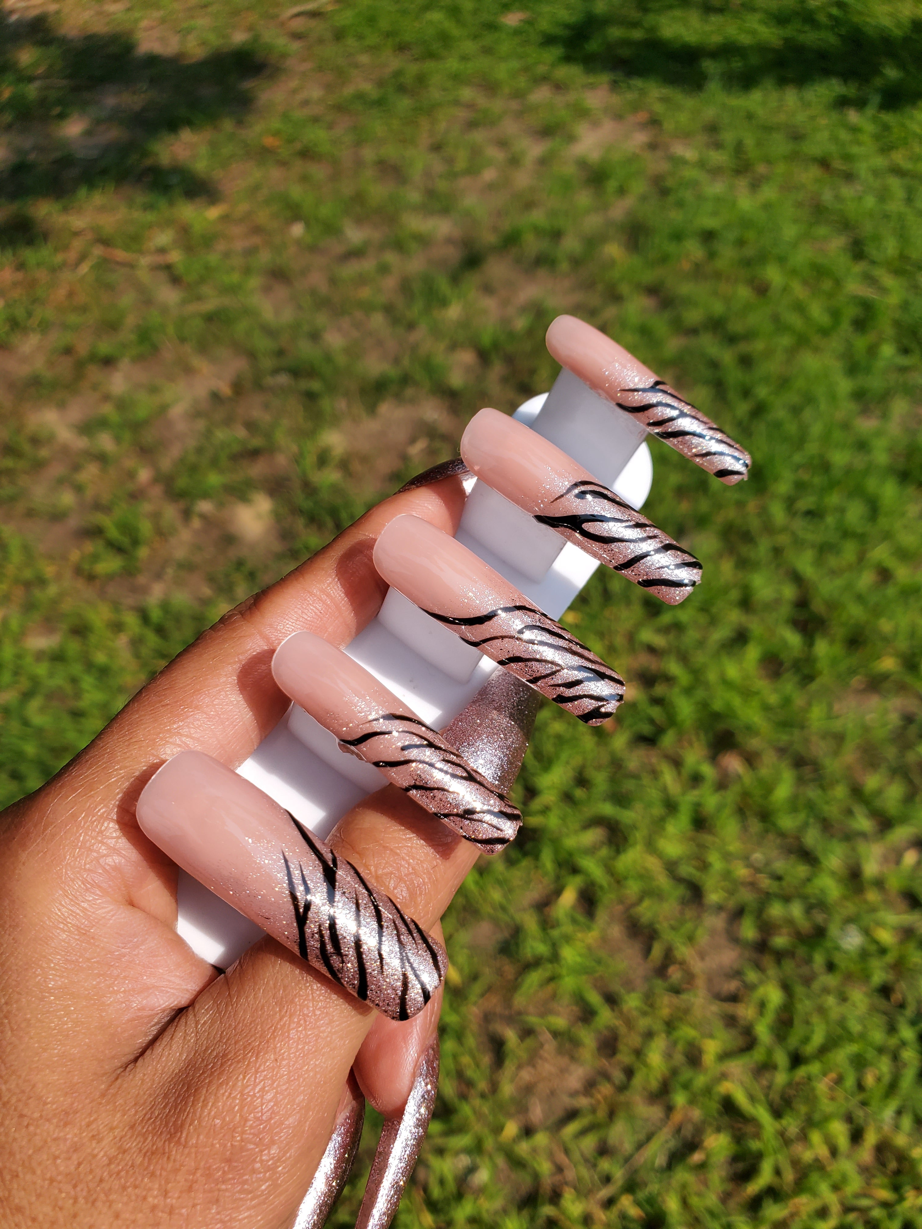Peach Zebra Sparkle