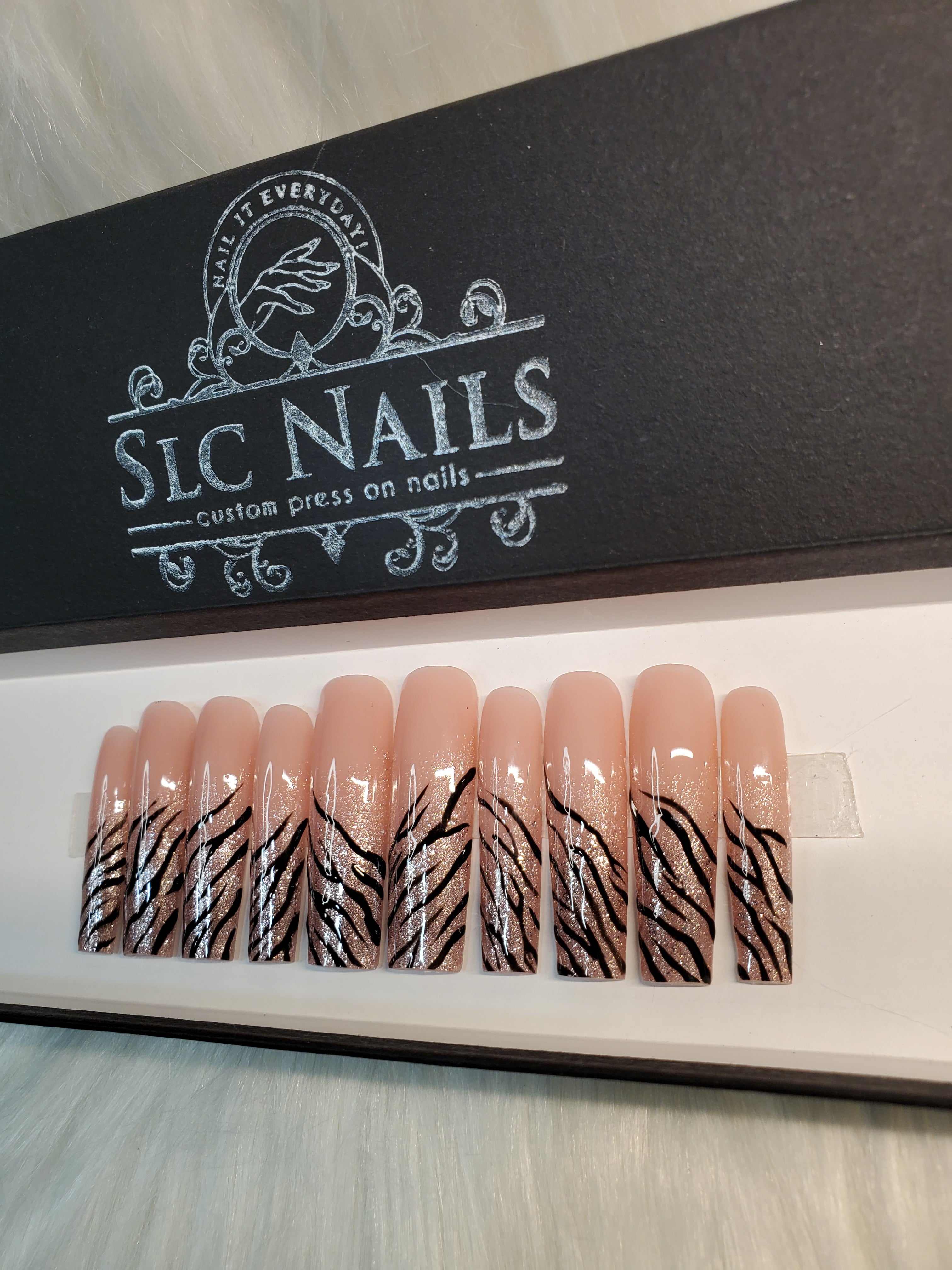 Peach Zebra Sparkle