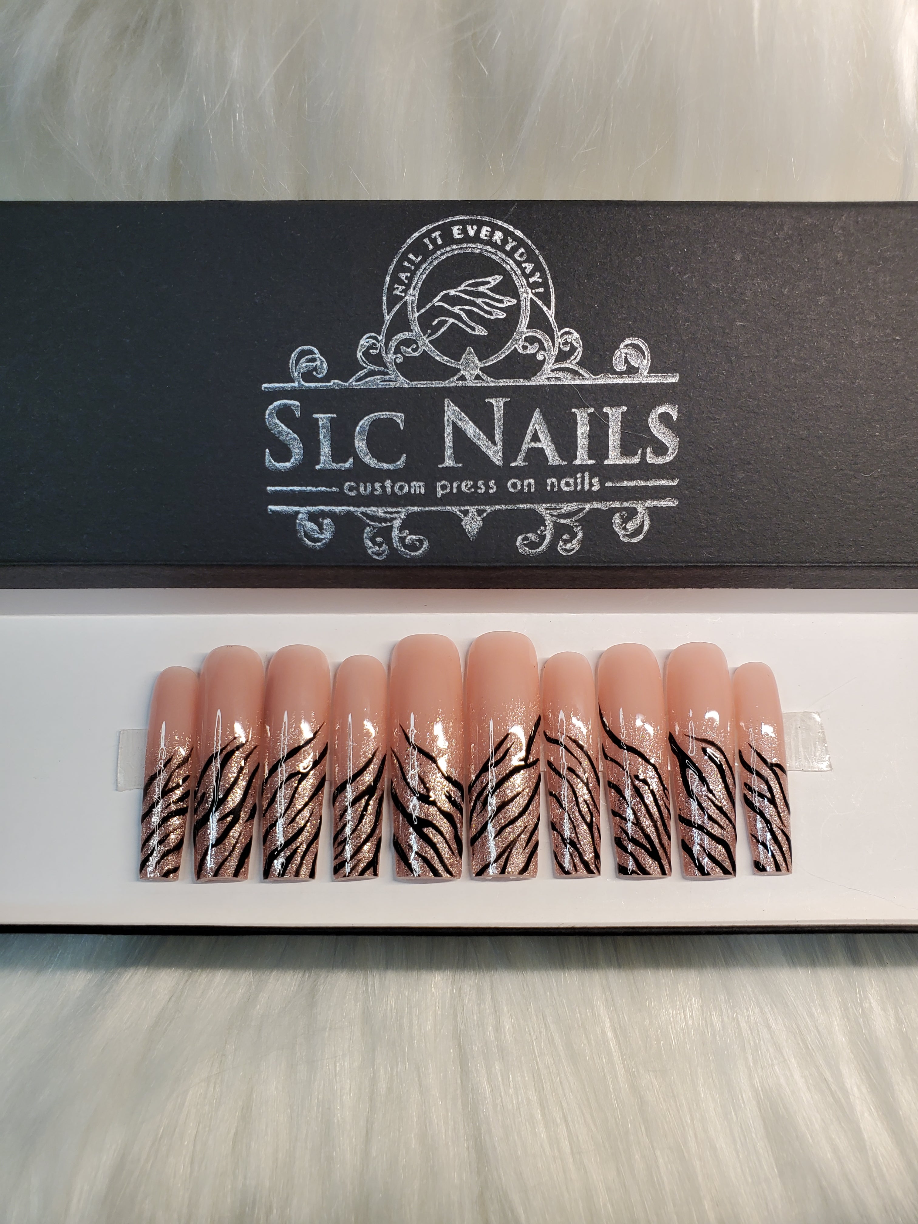 Peach Zebra Sparkle